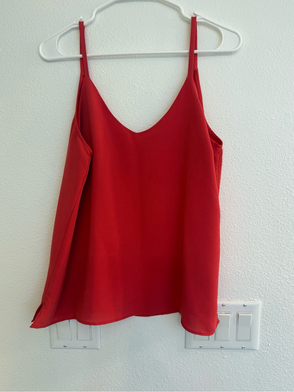 Red V-Neck Spaghetti Strap Women's Top